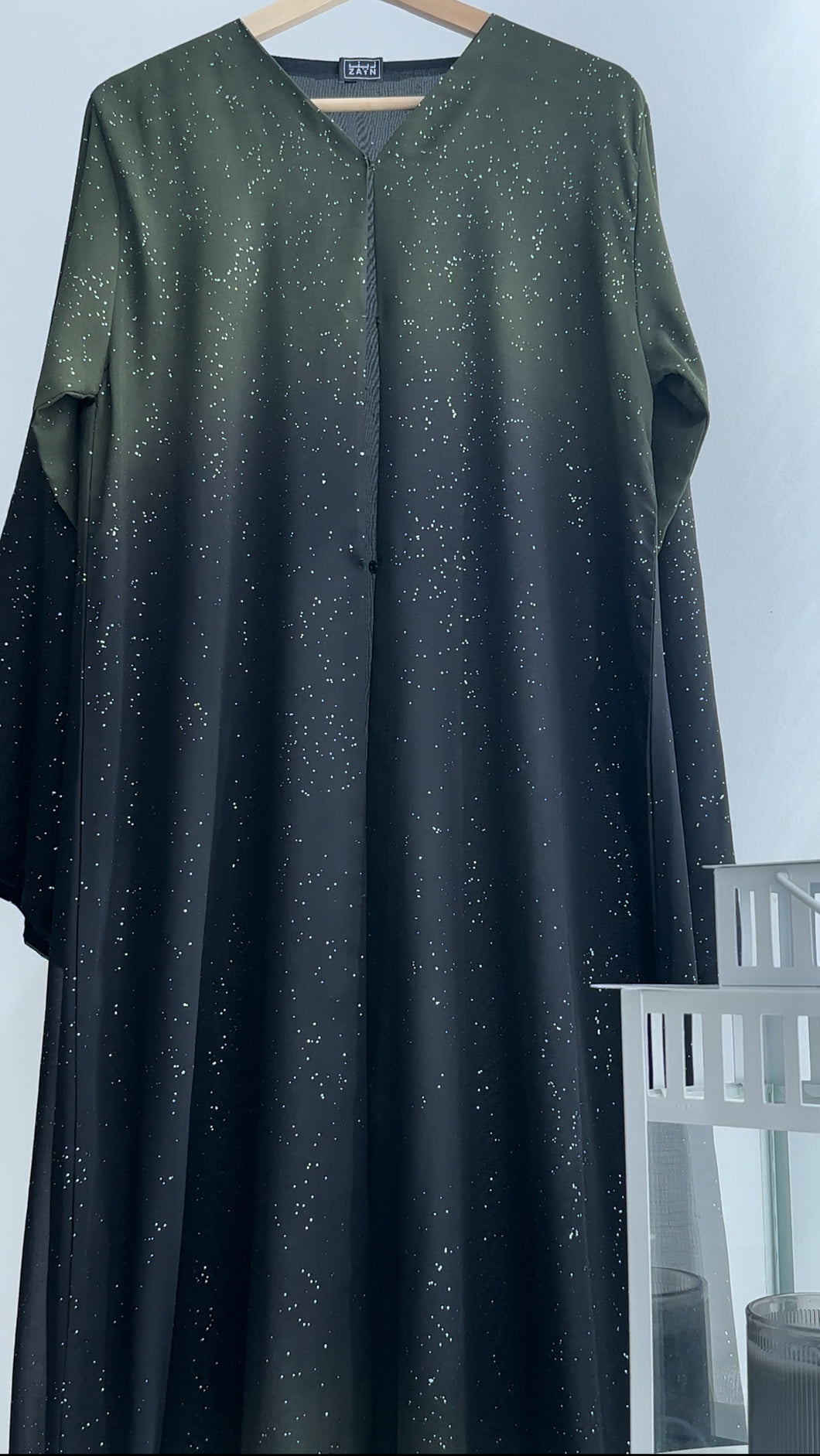 Chiffon Shimmery Galaxy Abaya Green (Ramadan edition)