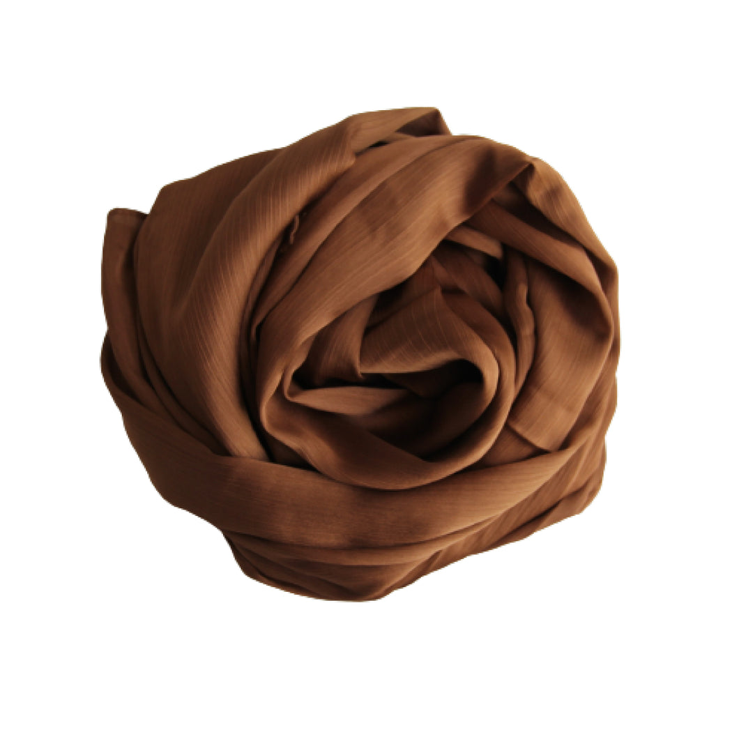 Satin Hijab - textured - Caramel