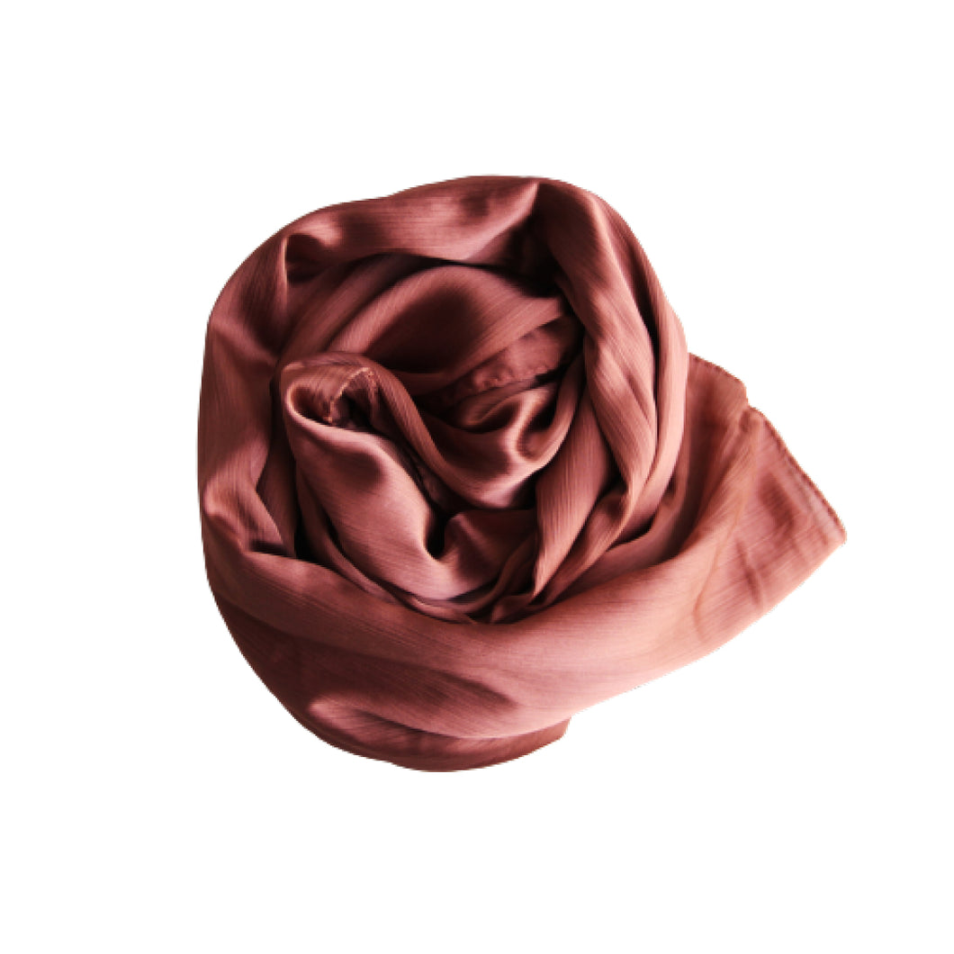 Satin Hijab - textured - Persian Red