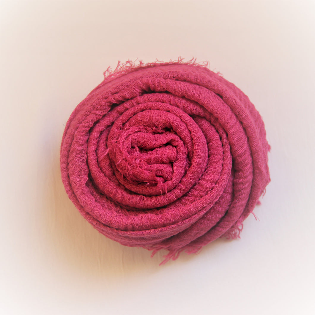 Cotton Crinkle Hijab - Hot Pink