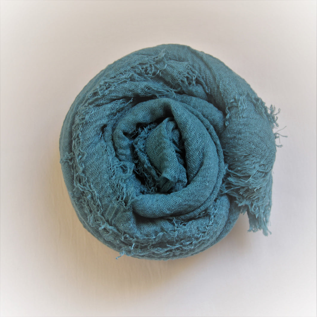 Cotton Crinkle Hijab - Deep Turquoise